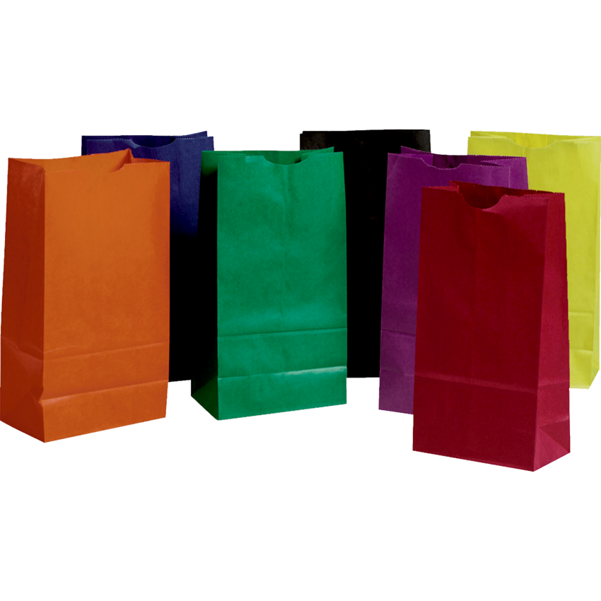 Creativity Street® Rainbow® Kraft Bags #6 Bright Assorted Colours 28/pkg