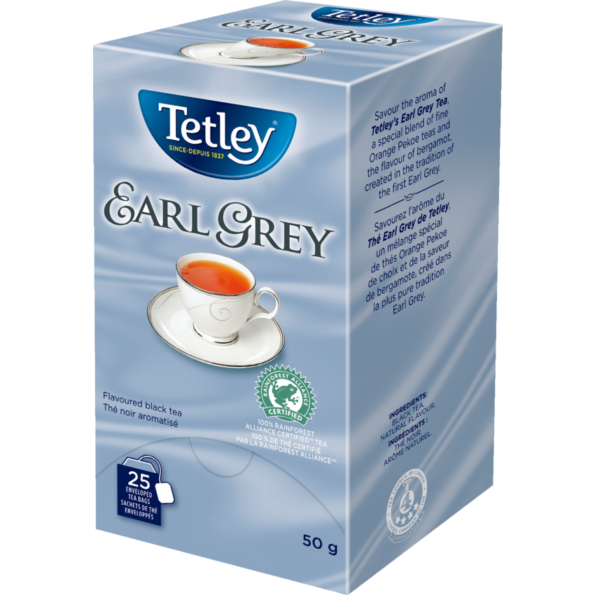 Tetley® Tea Earl Grey Black Tea 25/box
