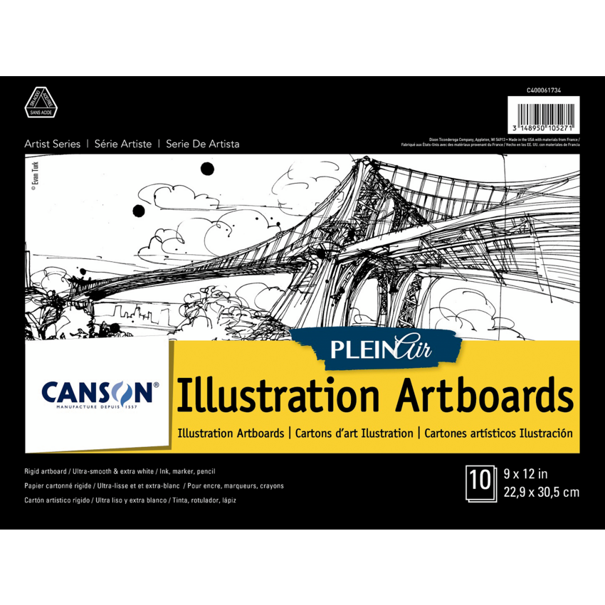 Canson® Plein Air Artboards Illustration Paper 9" x 12" 10/pad