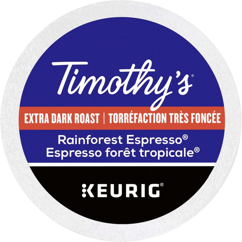 Timothy's® Coffee K-Cups® Rainforest Espresso® Extra Bold Dark Roast 24/box
