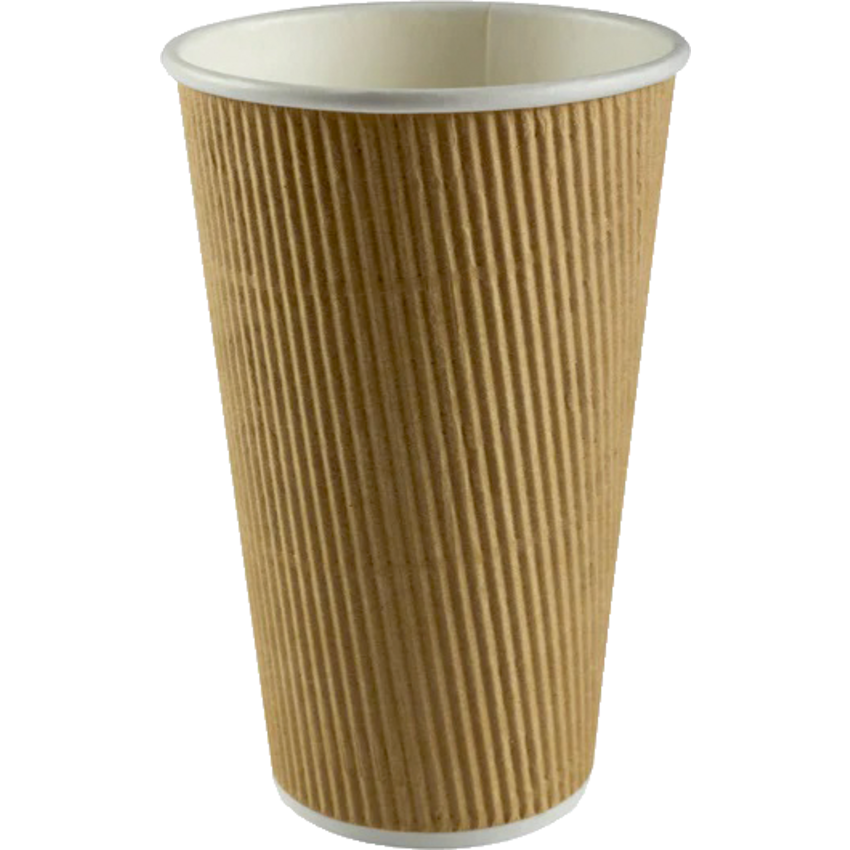 Hy Pax Eco Nature Kraft Ripple Hot Cups 16 oz Natural Brown 25/pkg