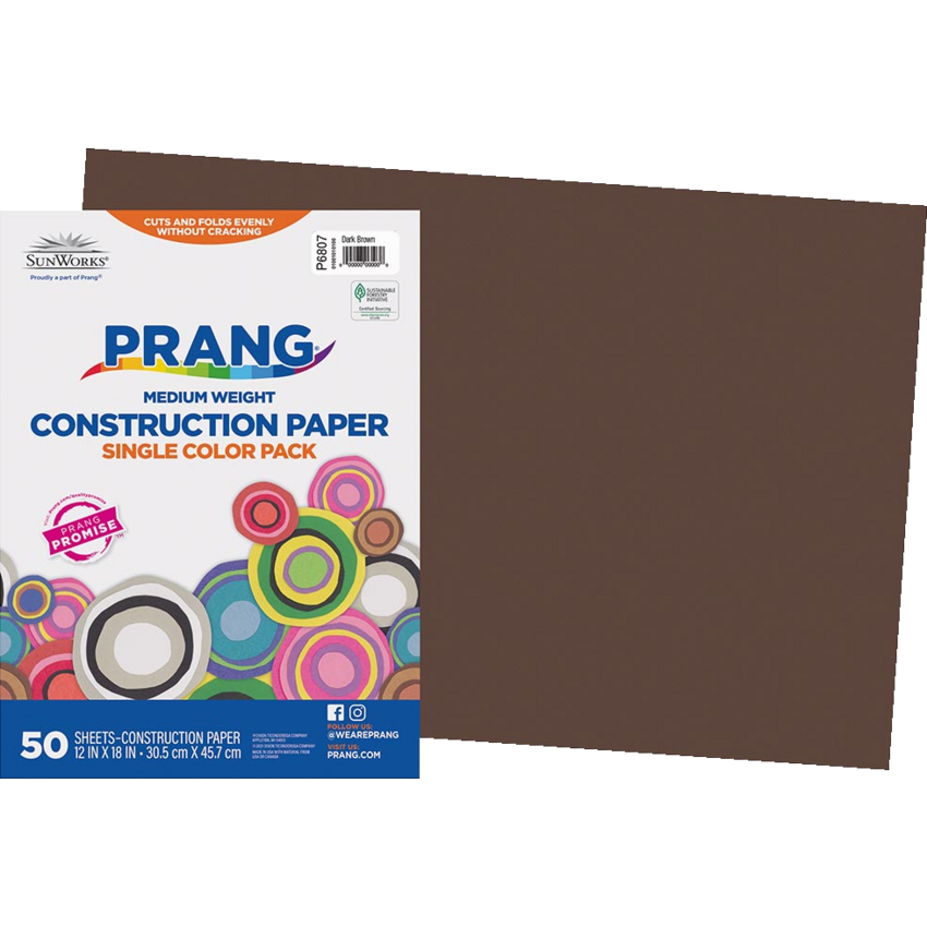 Prang® Construction Paper 12" x 18" Dark Brown 50/pkg