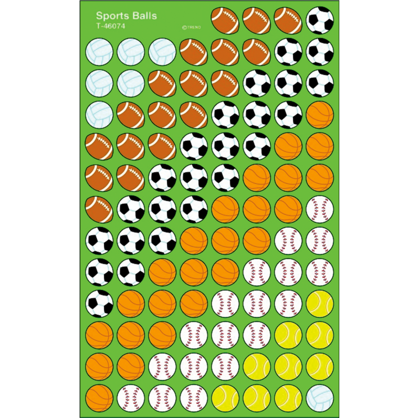 Trend® superShapes Sports Balls Stickers 800/pkg
