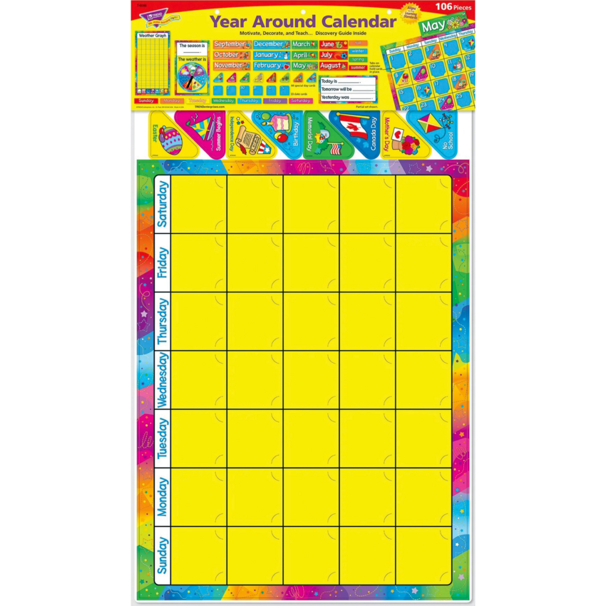 Trend® Bulletin Board Set Year Around Calendar 106 pieces/set