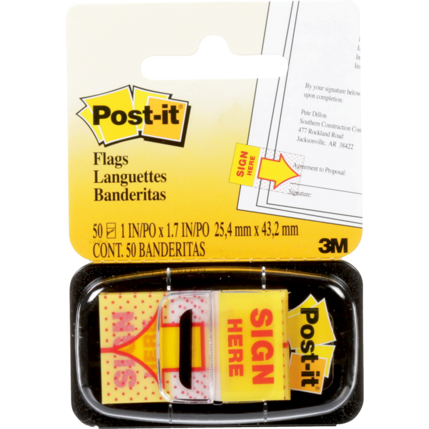Post-it® Printed Flags "Sign Here" 50/pkg