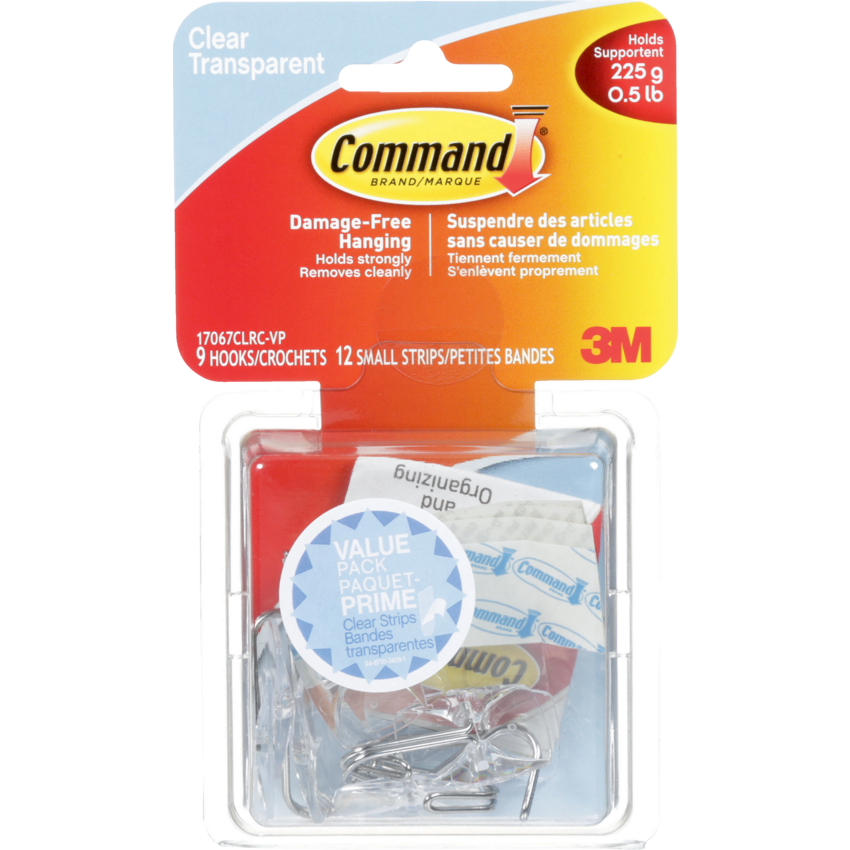 Command™ Adhesive Small Wire Hooks 9/pkg