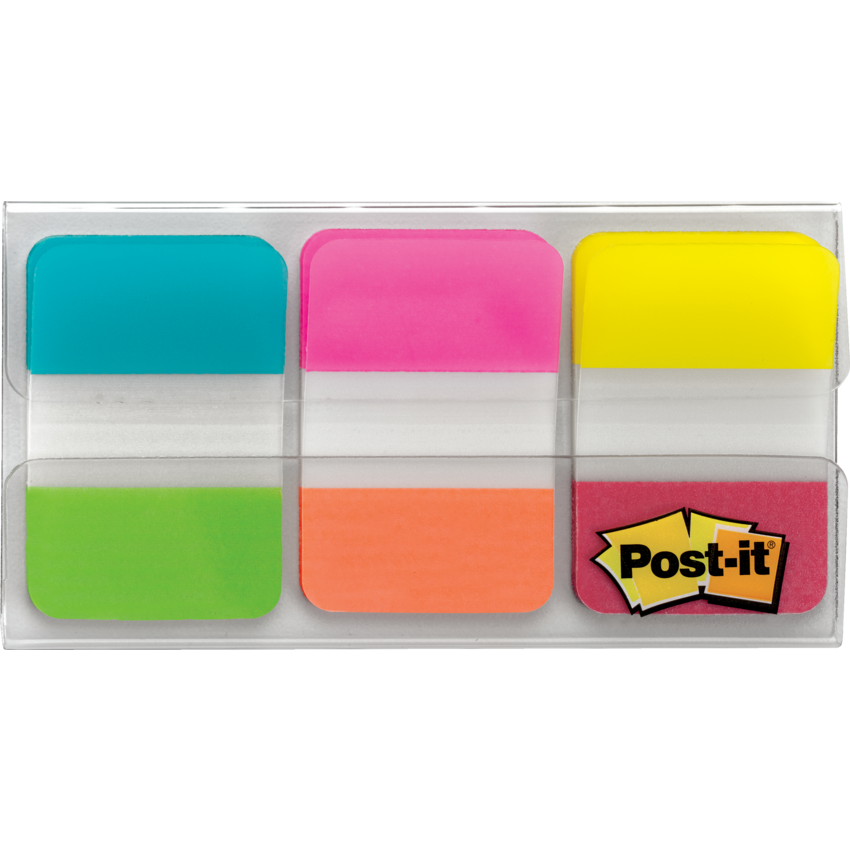 Post-it® Tabs 1" 12 Tabs per Pad Assorted Colours 3 pads/pkg