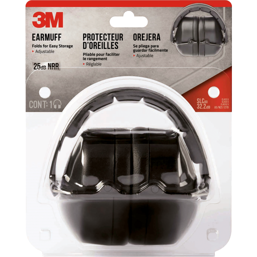 3M™ Folding Earmuffs Black