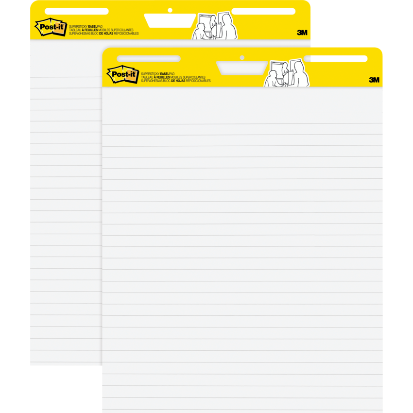 Post-it® Super Sticky Easel Pad 25" x 30" Lined 30 sheets per pad 2 pads/pkg