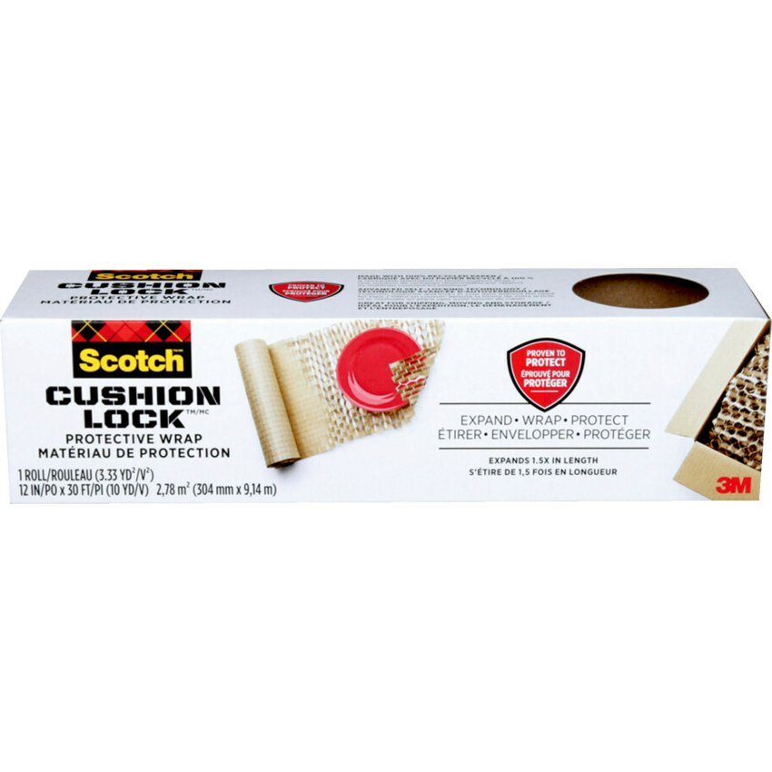 Scotch™ Cushion Lock Protective Wrap 12"W x 30'L Kraft