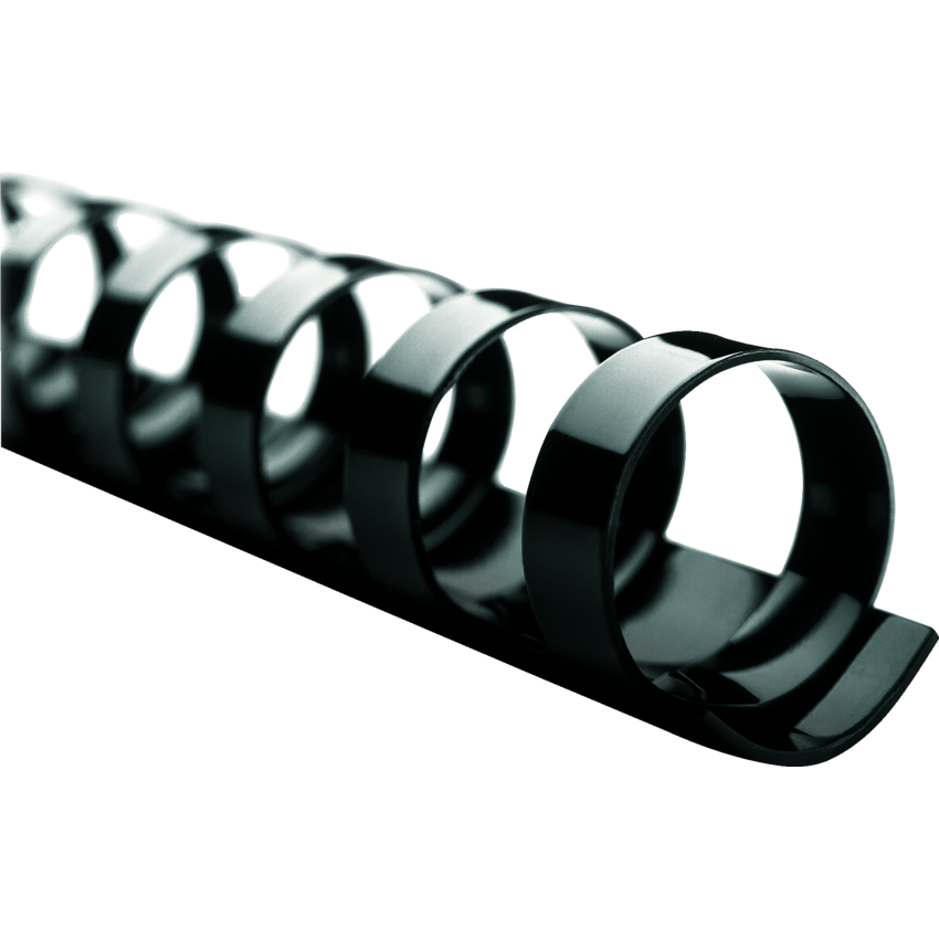 GBC® CombBind® 19-Ring Plastic Binding Spines 1/4" Black 100/box