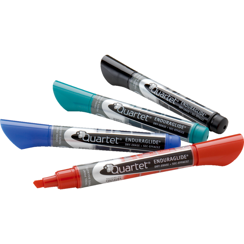 Quartet® EnduraGlide® Dry Erase Markers Chisel Tip Assorted Colours 4/pkg