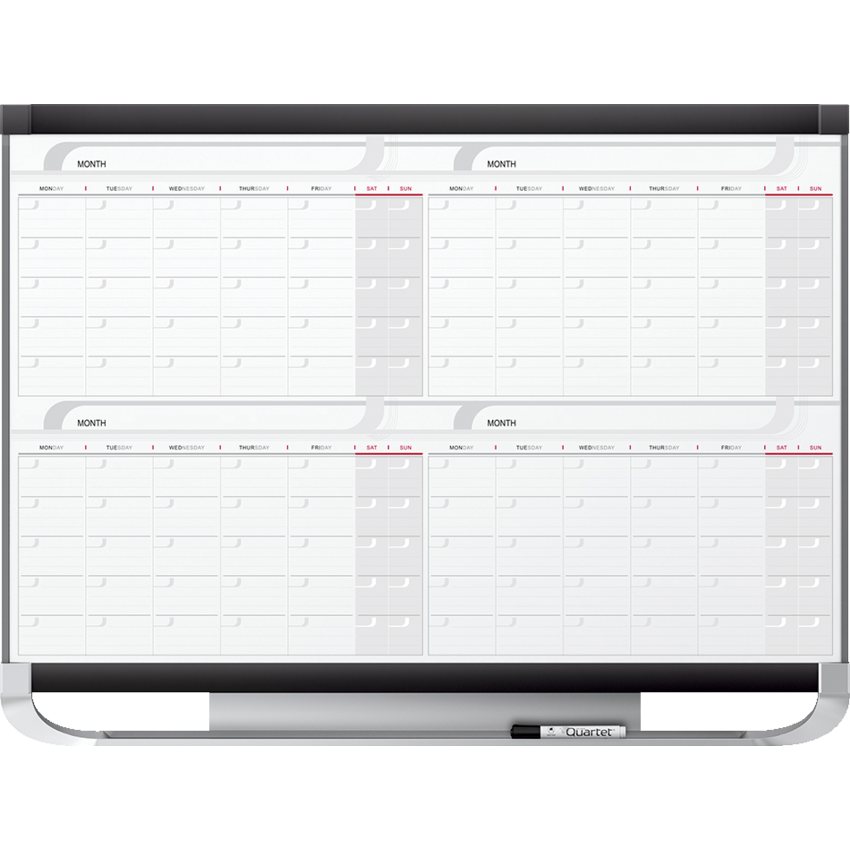 Quartet® Prestige® 2 Magnetic Calendar Boards 4 Month 48"W x 36"H