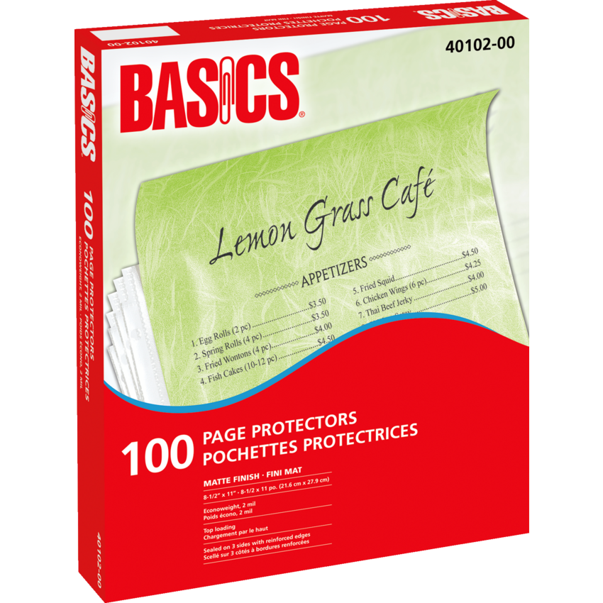 Basics® Page Protectors 2 mil Matte Letter 100/box