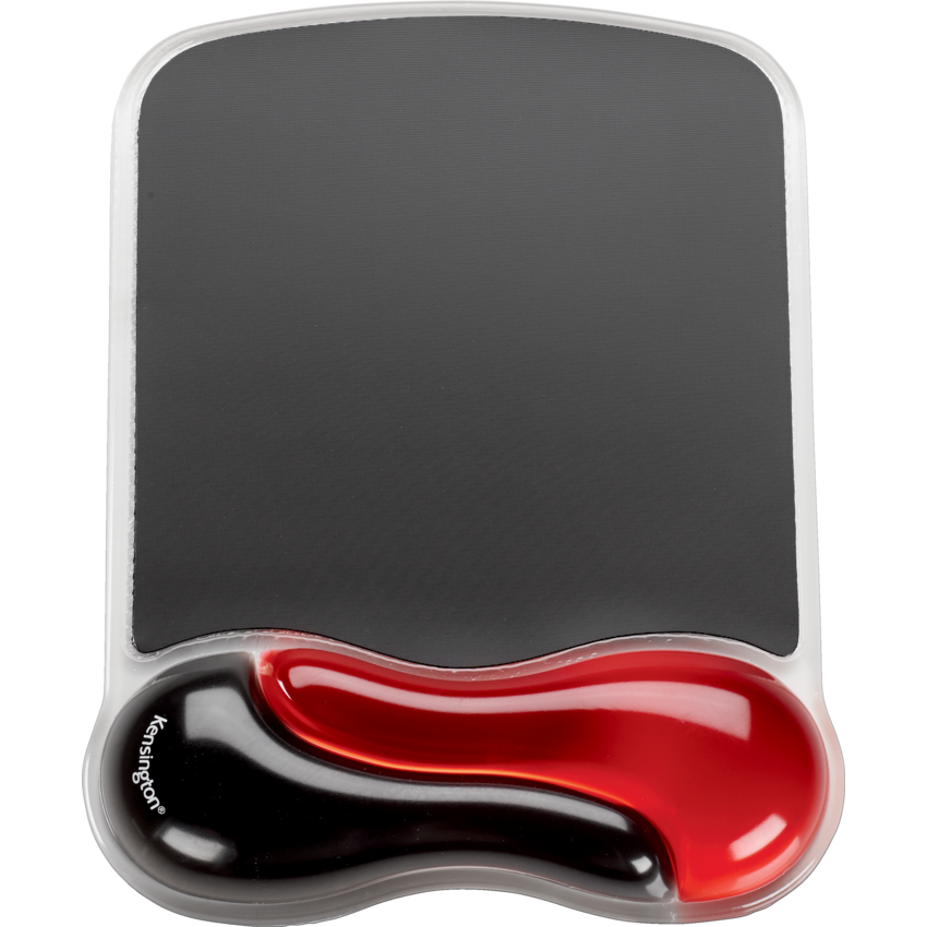 Kensington® Duo Gel Mouse Pad Wrist Rest Black/Red