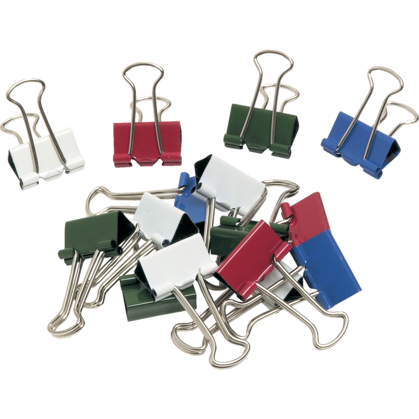 Westcott® Fold-Back Clips 3/4" Assorted Colours 25/pkg
