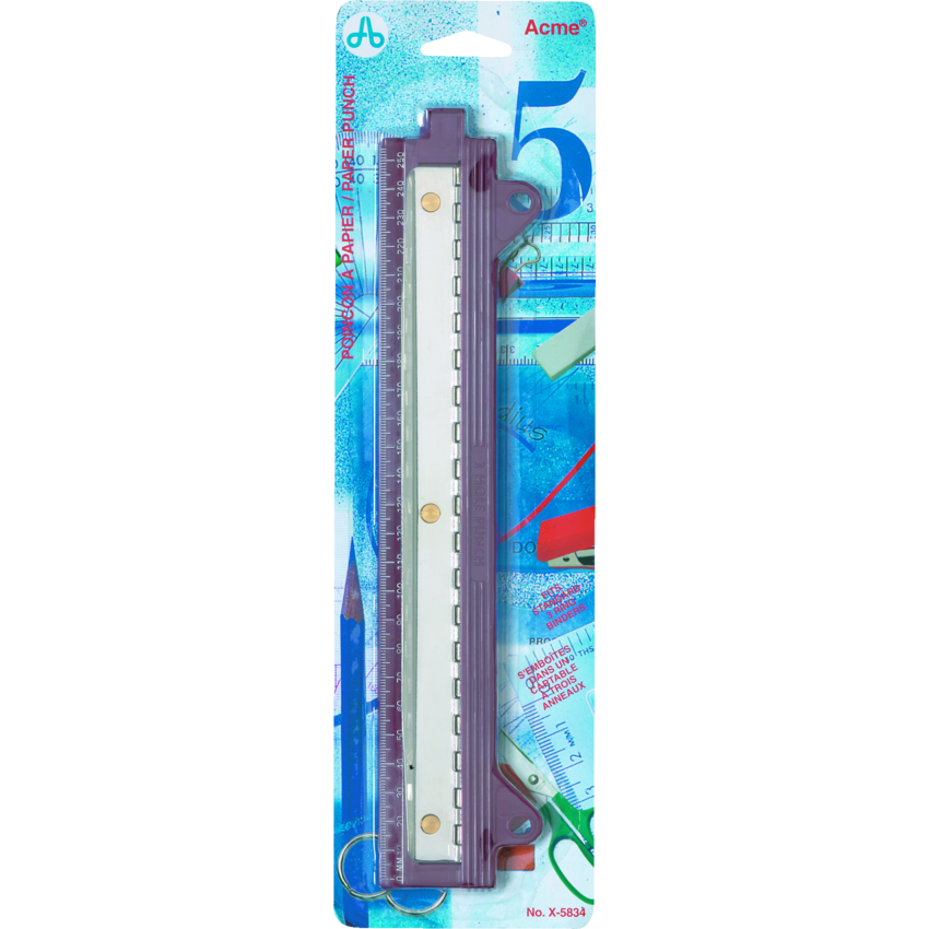 Westcott® 3 Hole Binder Punch with Ruler