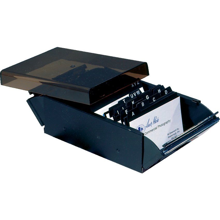 Westcott® Business Card File Box 400 Card Capacity Black