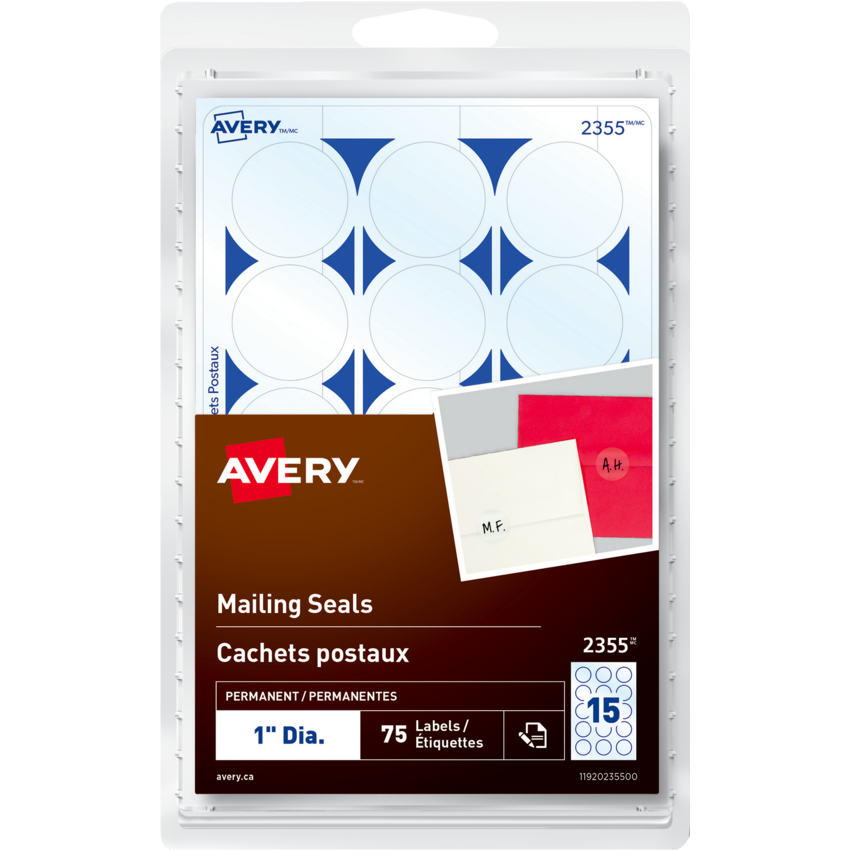 Avery® Clear Mailing Seals 1" 75/pkg