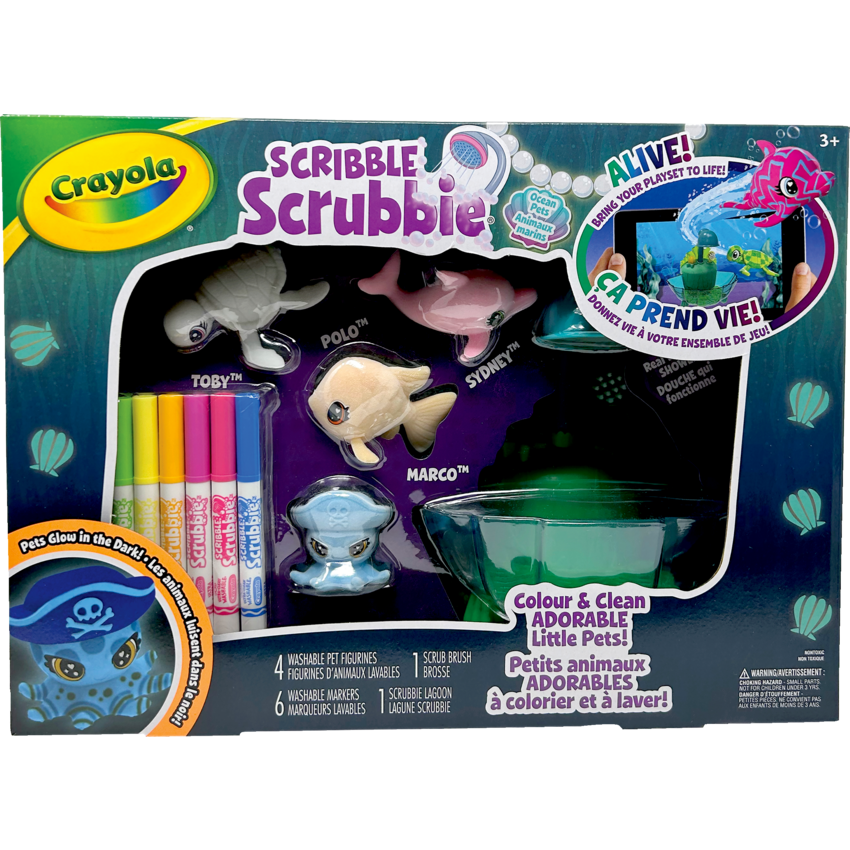 Crayola® Scribble Scrubbie Pets Ocean Pets Glow Lagoon Tub Set