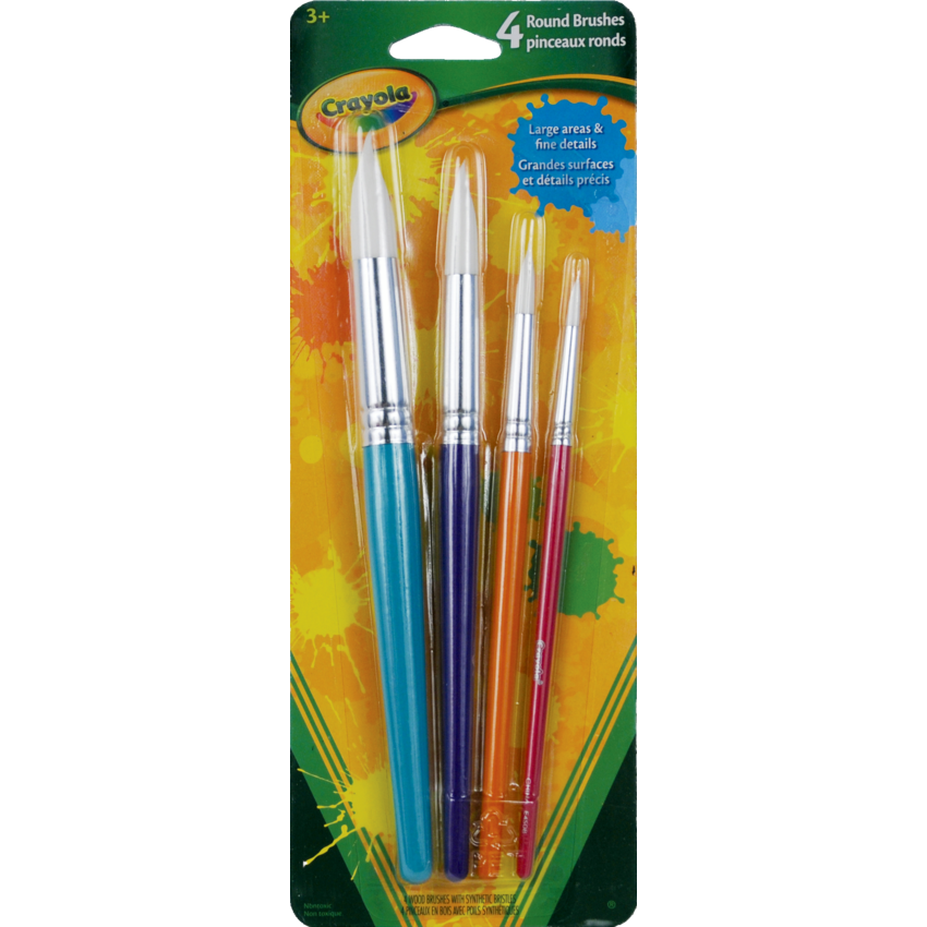 Crayola® Big Paint Brushes Round Assorted colours 4/pkg