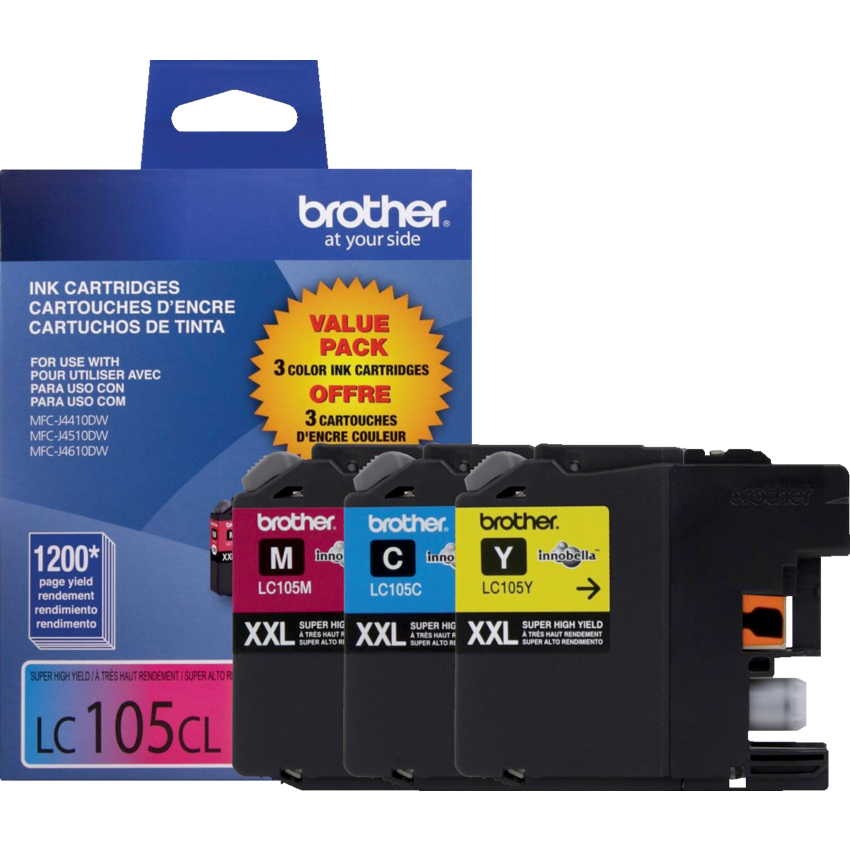 Brother Inkjet Cartridges Super High Yield LC105CLXXL Colour 3/box