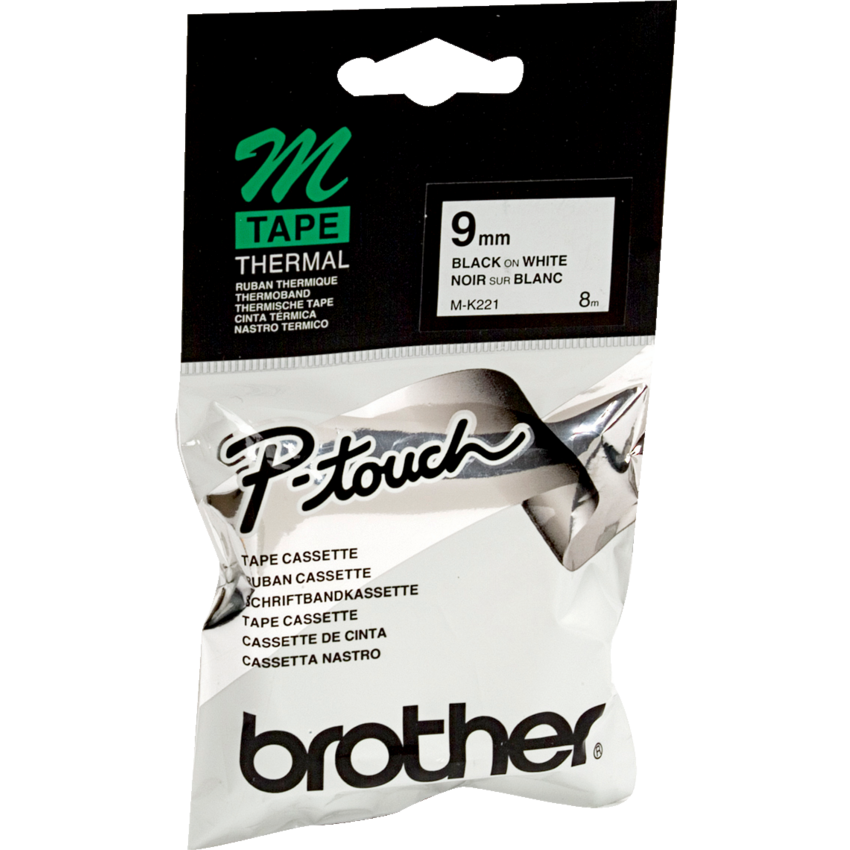 Brother® P-Touch® M Tape 3/8" Black on White