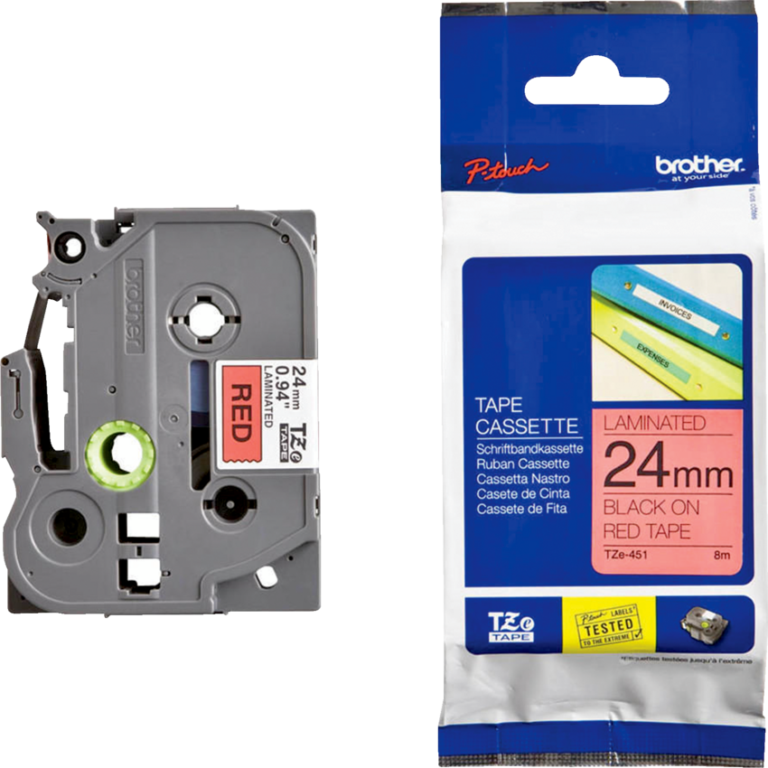 Brother® P-Touch® TZe Tape 1" Black on Red