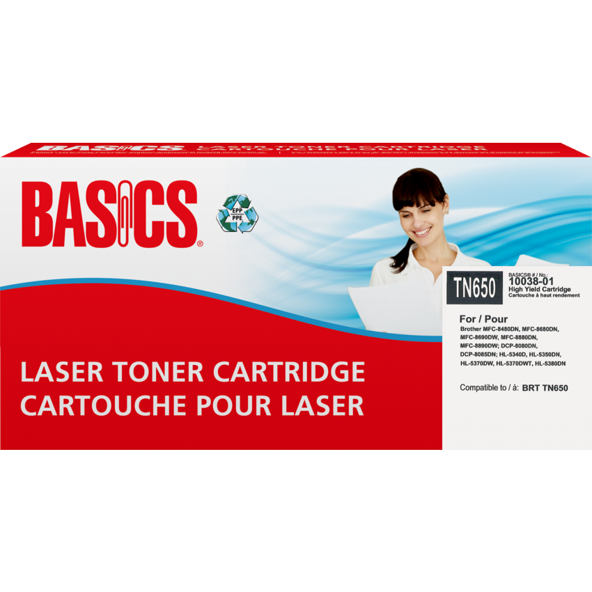 Basics® Remanufactured Laser Cartridge (Brother TN650) HY Black