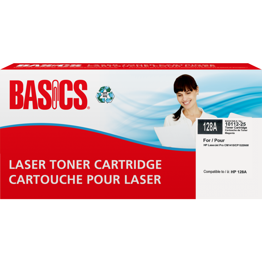 Basics® Remanufactured Laser Cartridge (HP LaserJet 128A) Magenta