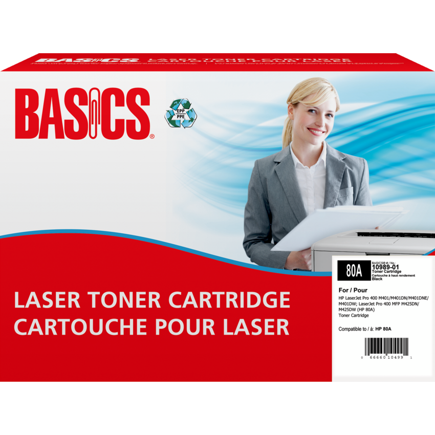Basics® Remanufactured Laser Cartridge (HP 80A) Black