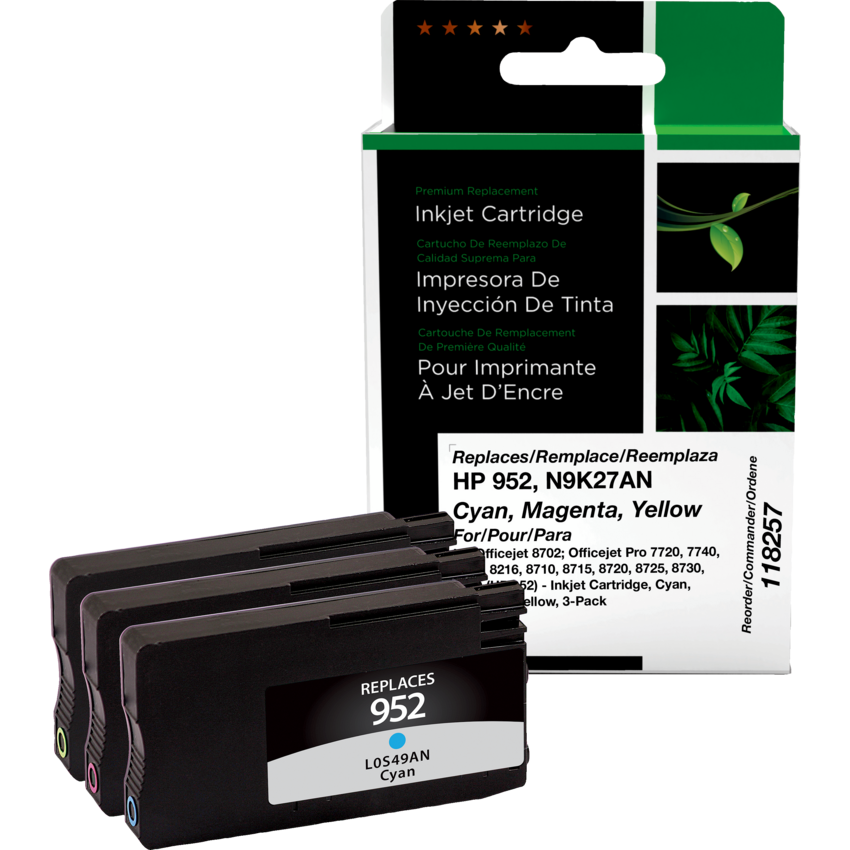 Clover Imaging Remanufactured Inkjet Cartridge (HP 952) Cyan, Magenta, Yellow 3/pkg