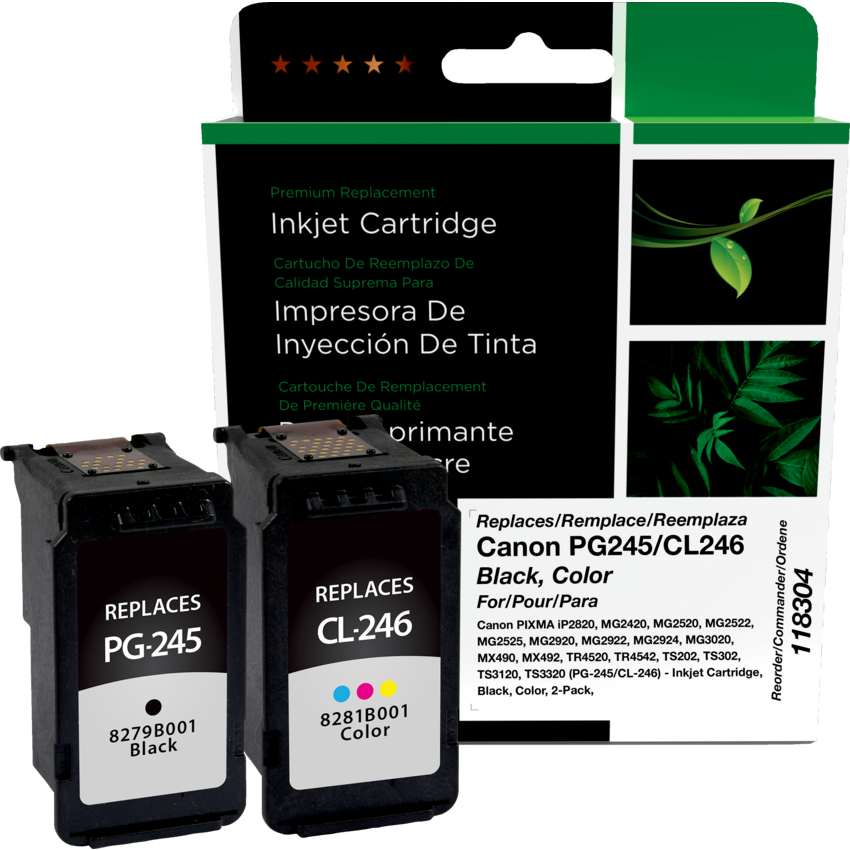 Clover Imaging Remanufactured Inkjet Cartridge (Canon PG-245/CL-246) Black/Color 2/pkg