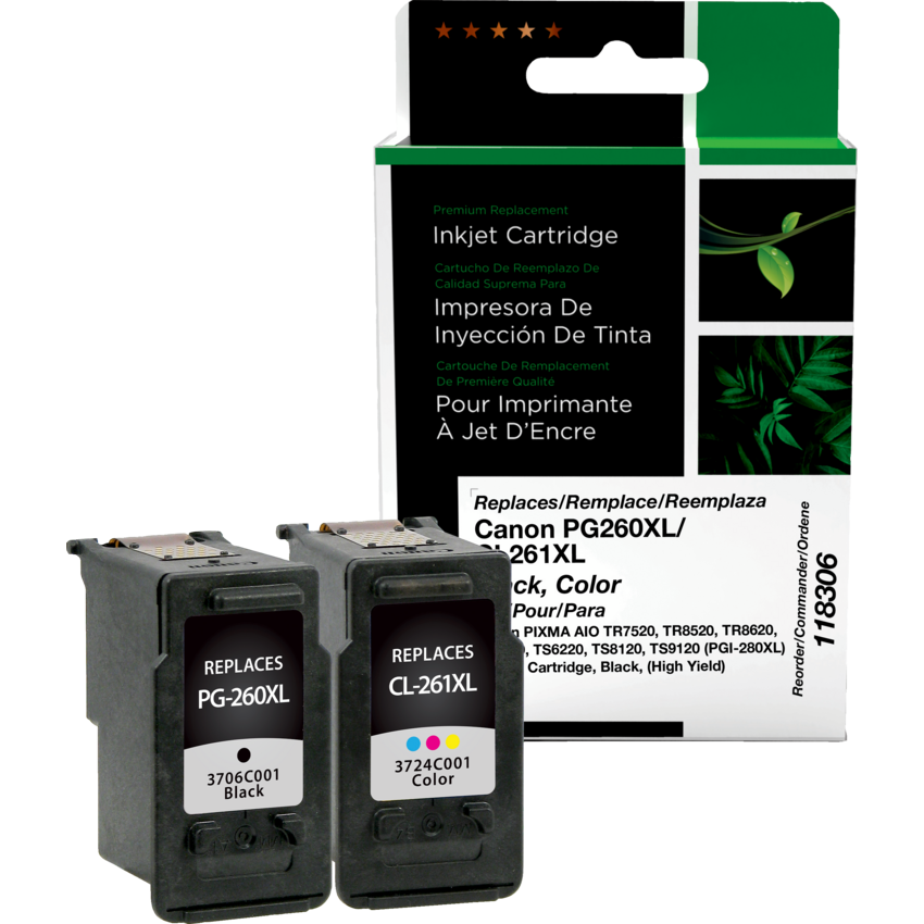 Clover Imaging Remanufactured Inkjet Cartridge (Canon PG-260XL/CL-261XL) High Yield Black/Colour 2/pkg