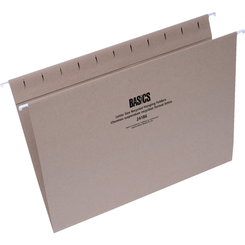 Basics® Recycled Hanging Folders Legal Natural 50/box