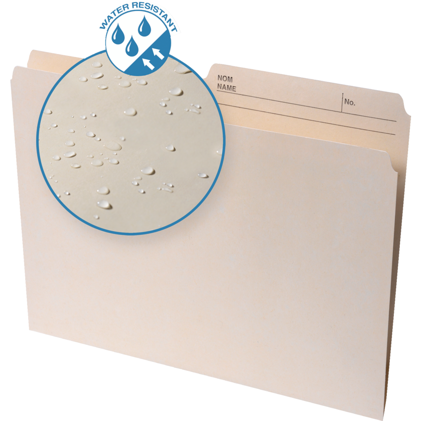 Continental Water-Resistant Reversible File Folders Letter Manilla 100/box