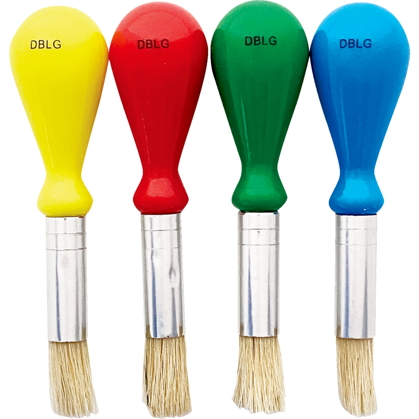 DBLG Junior Brushes with Bulb Handles Assorted colours 4/pkg