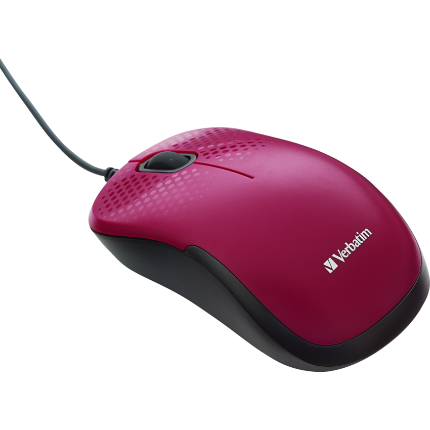 Verbatim® Silent Corded Optical Mouse Red