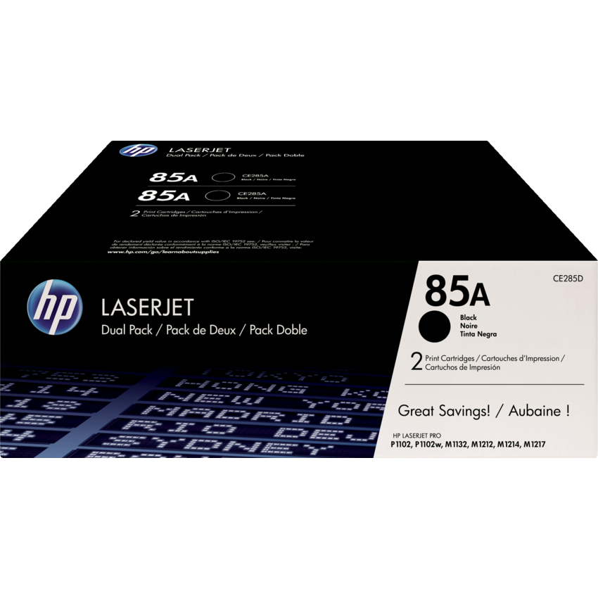 HP LaserJet Laser Cartridges #85A Black 2/pkg