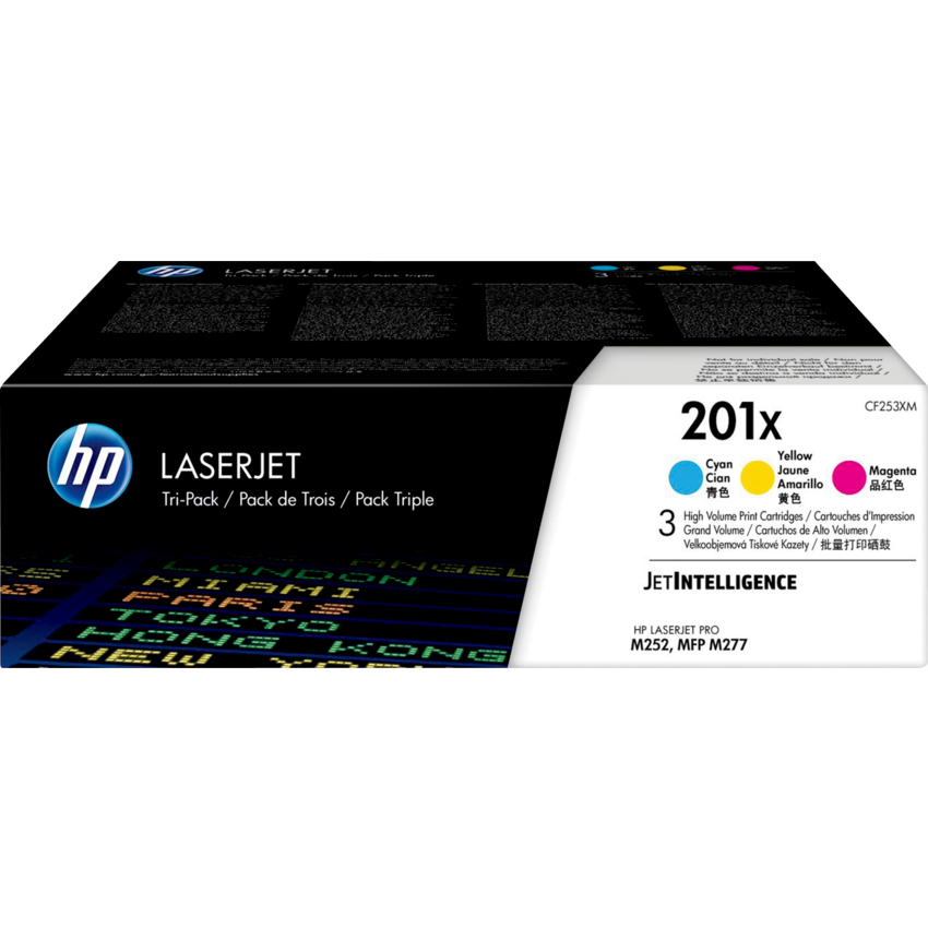 HP LaserJet Laser Cartridge #201X Cyan, Yellow, Magenta 3/pkg