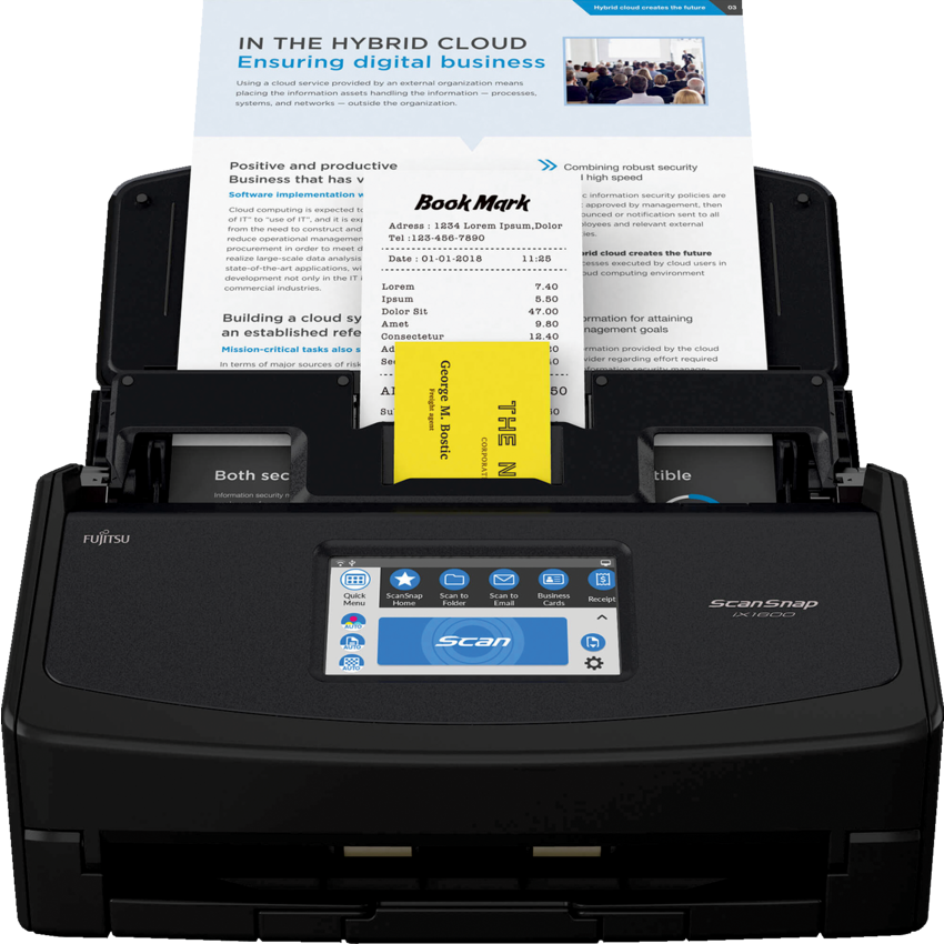 Fujitsu ScanSnap iX1600 Touchscreen Scanner