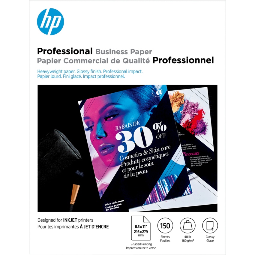 HP Brochure Inkjet Paper Glossy 98B 48 lb 8-1/2 " x 11" 150/pkg