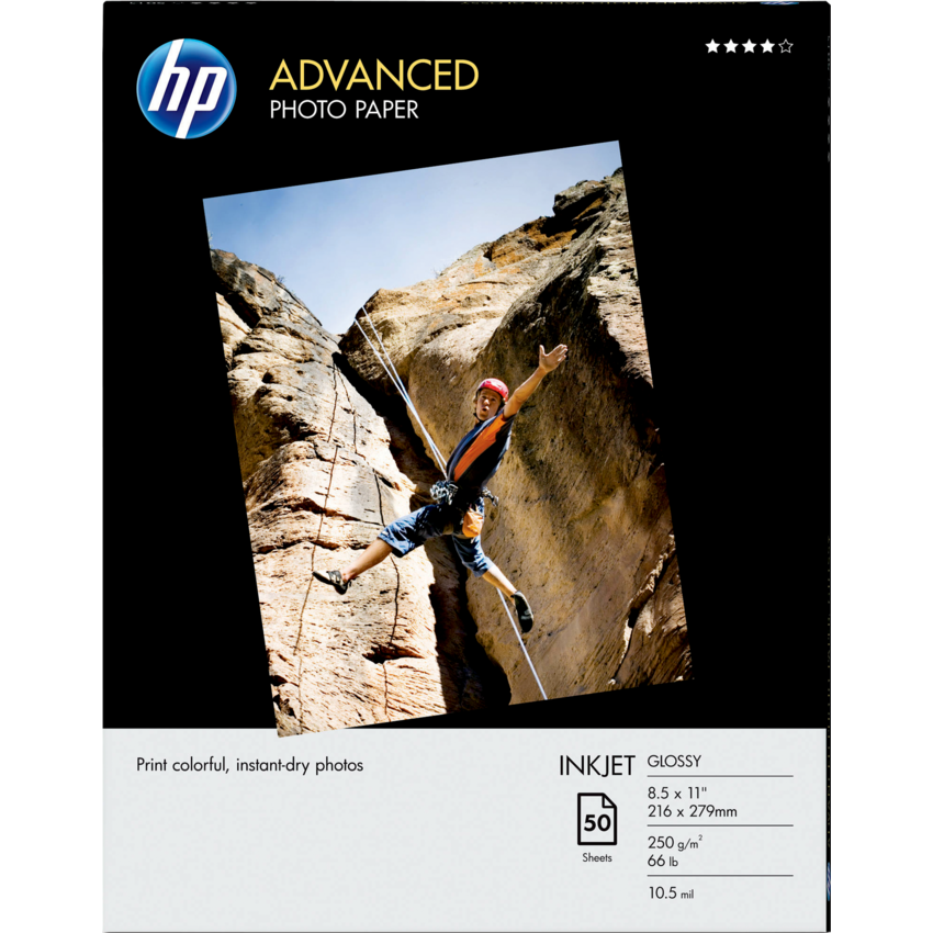 HP Advanced Photo Paper Glossy 66 lb Letter 50/pkg