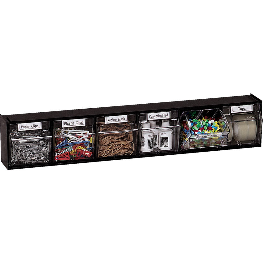 deflecto® Interlocking Tilt Bins™ 6 Bins Black