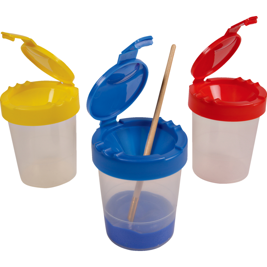 Deflecto® Antimicrobial Kids No Spill Paint Cup Yellow