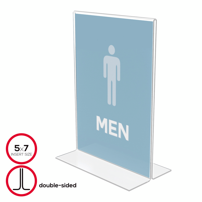 Deflecto® Classic Image® Double-Sided Sign Holder Portriat 5" x 7