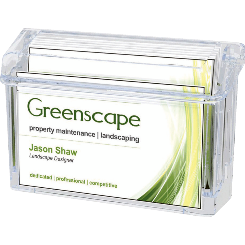 Deflecto® Grab a Card® Outdoor Business Card Holder 50 Card Capacity Clear