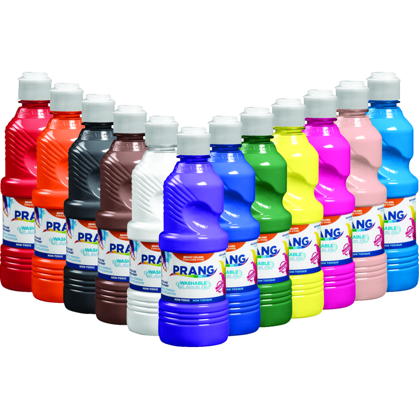 Prang® Washable Ready-To-Use Tempera Paint 473 ml Assorted Classic Colours 12/box