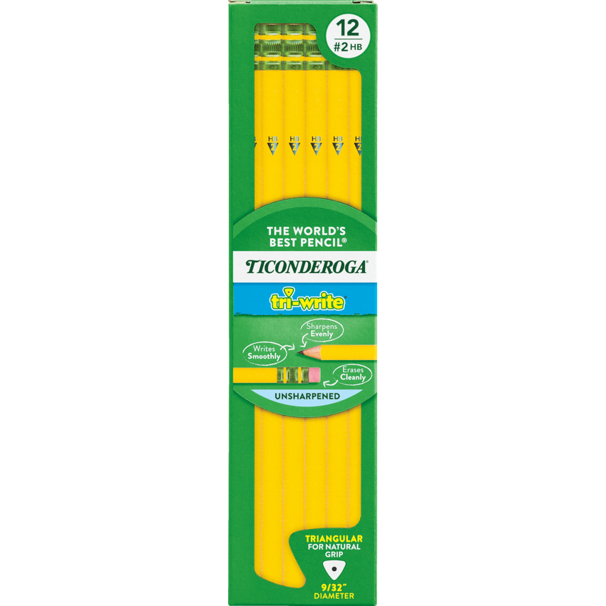 Ticonderoga® Tri-Write™ HB Pencils 12/box