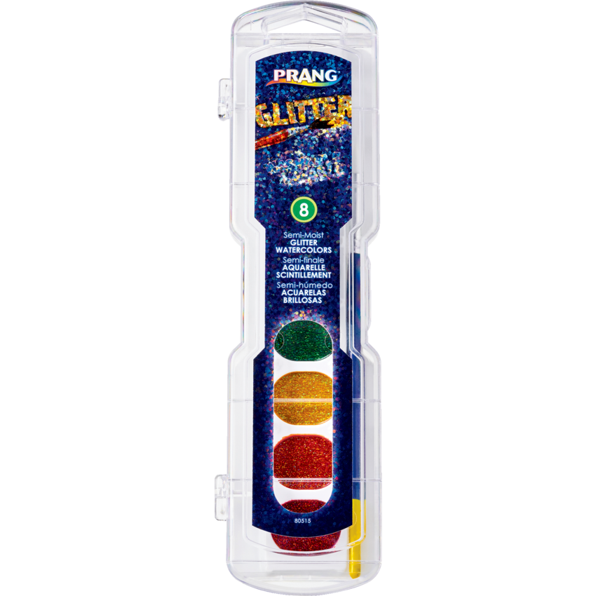 Prang® Washable Watercolours Glitter Assorted Colours 8/set
